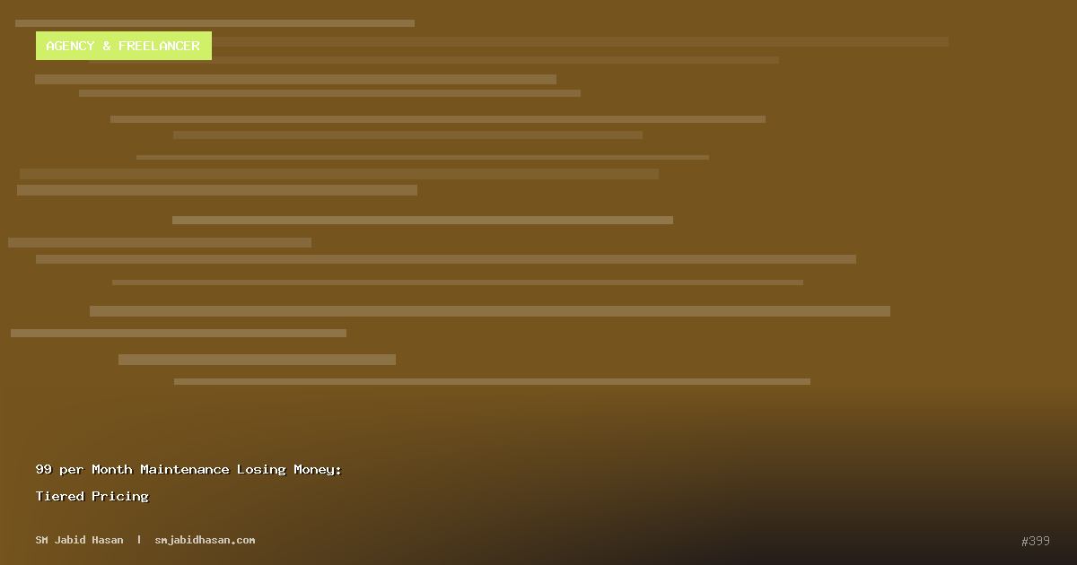 99 per Month Maintenance Losing Money: Tiered Pricing