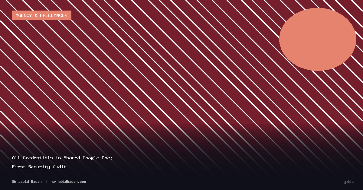 All Credentials in Shared Google Doc: First Security Audit