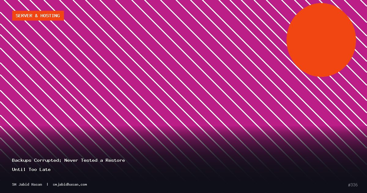 Backups Corrupted: Never Tested a Restore Until Too Late