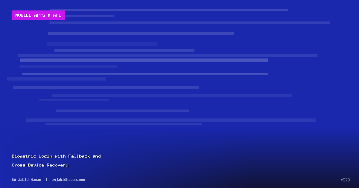 Biometric Login with Fallback and Cross-Device Recovery