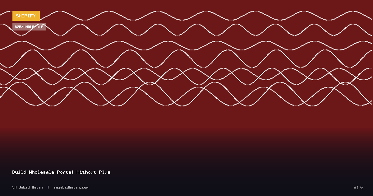 Build Wholesale Portal Without Plus