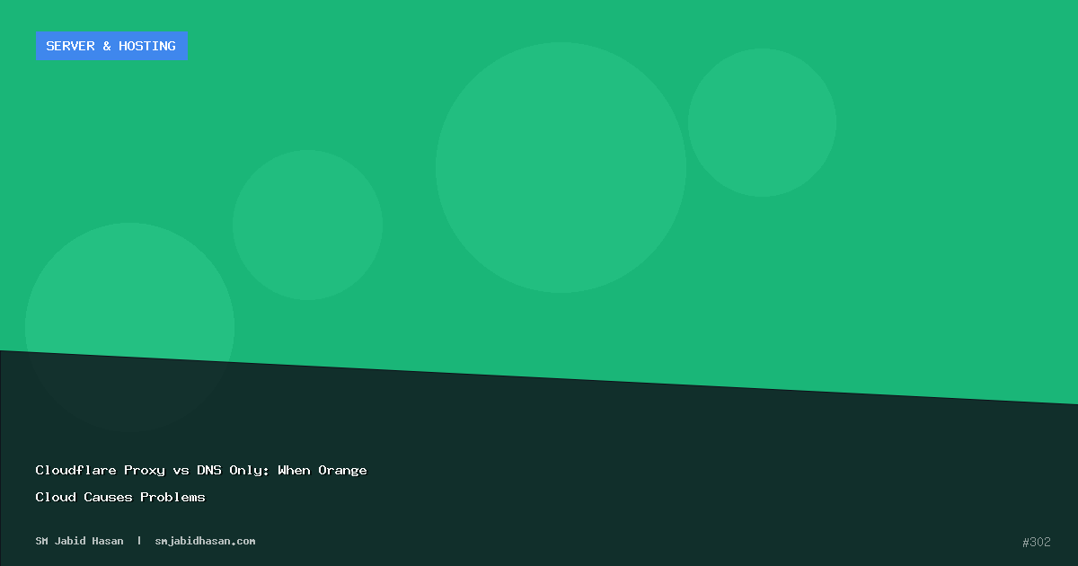 Cloudflare Proxy vs DNS Only: When Orange Cloud Causes Problems