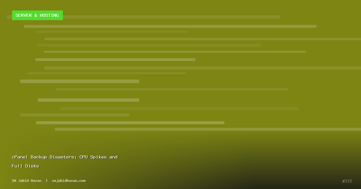 cPanel Backup Disasters: CPU Spikes and Full Disks