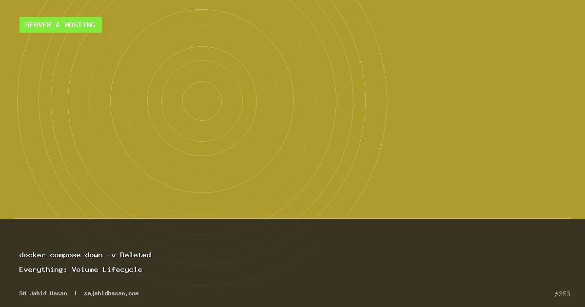 docker-compose down -v Deleted Everything: Volume Lifecycle