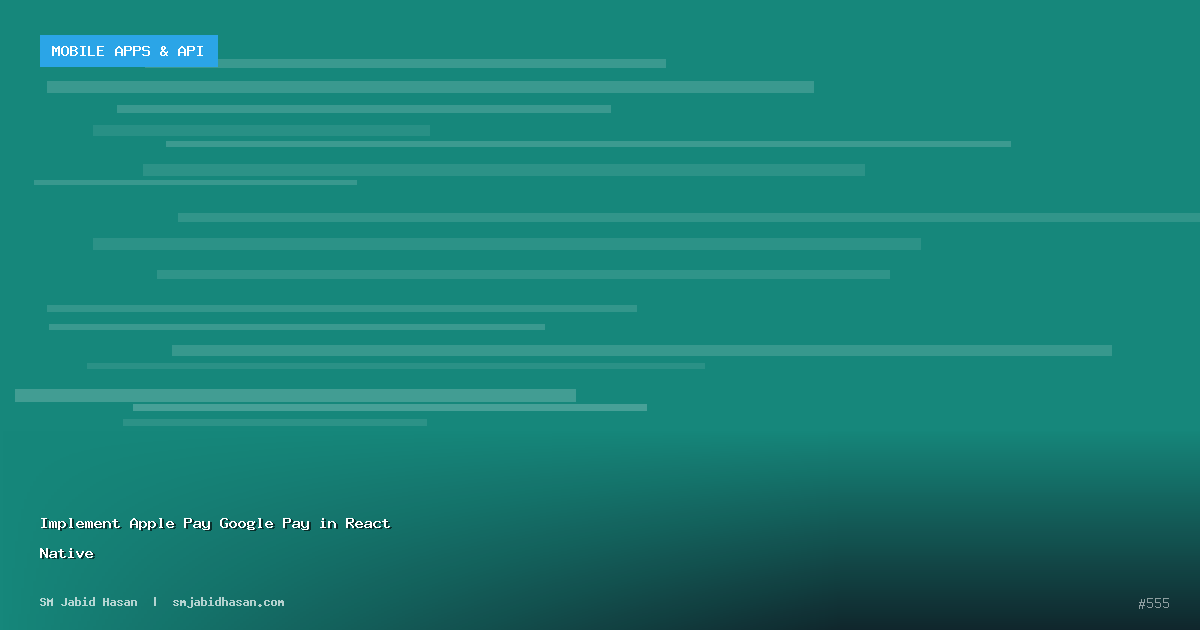 Implement Apple Pay Google Pay in React Native