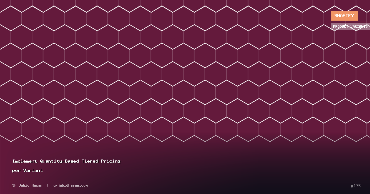 Implement Quantity-Based Tiered Pricing per Variant