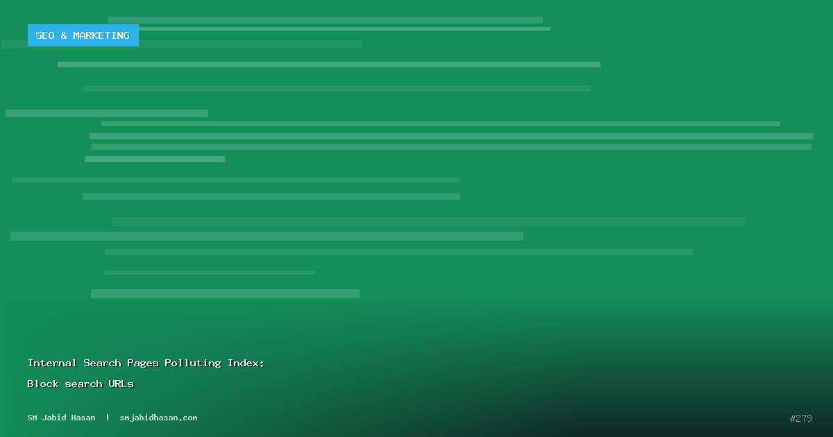 Internal Search Pages Polluting Index: Block search URLs