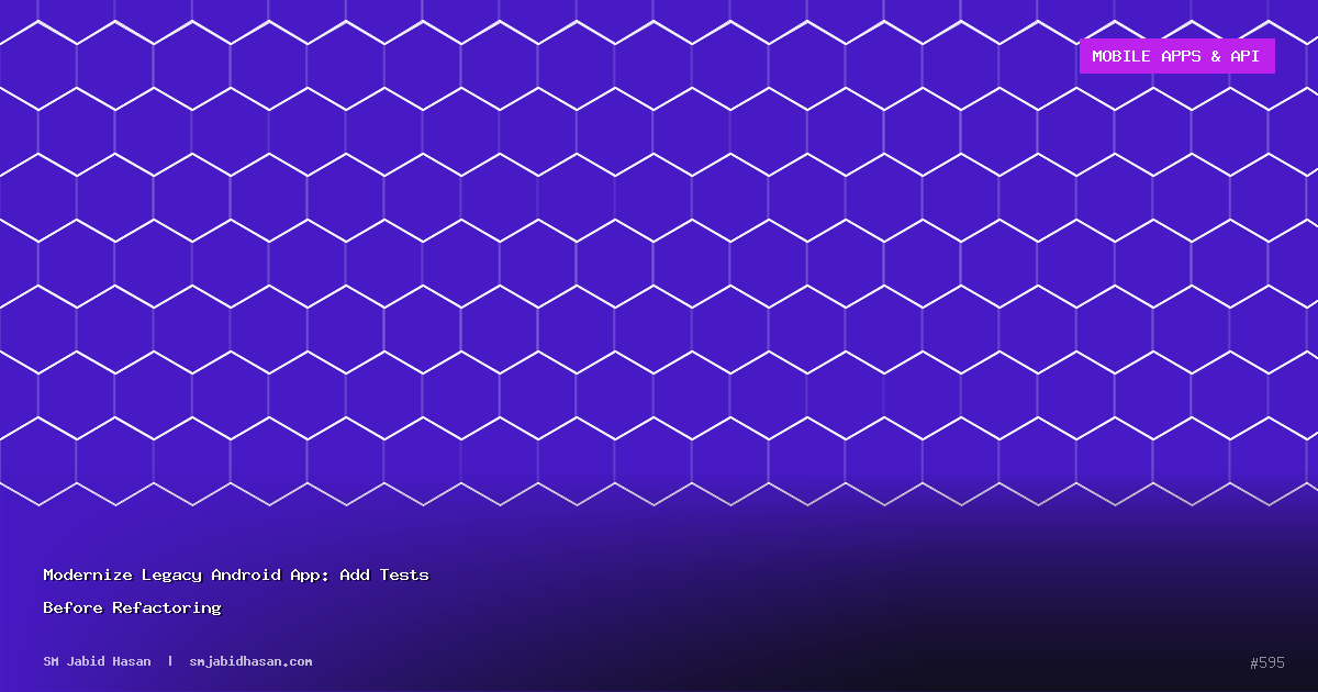 Modernize Legacy Android App: Add Tests Before Refactoring