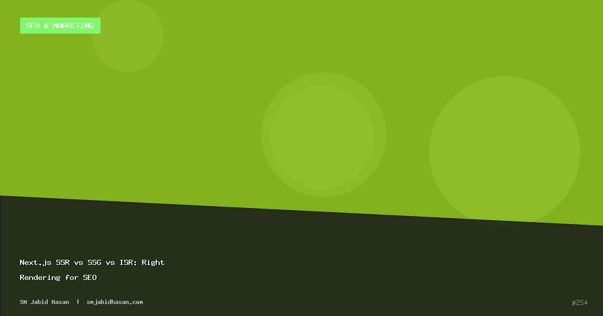 Next.js SSR vs SSG vs ISR: Right Rendering for SEO