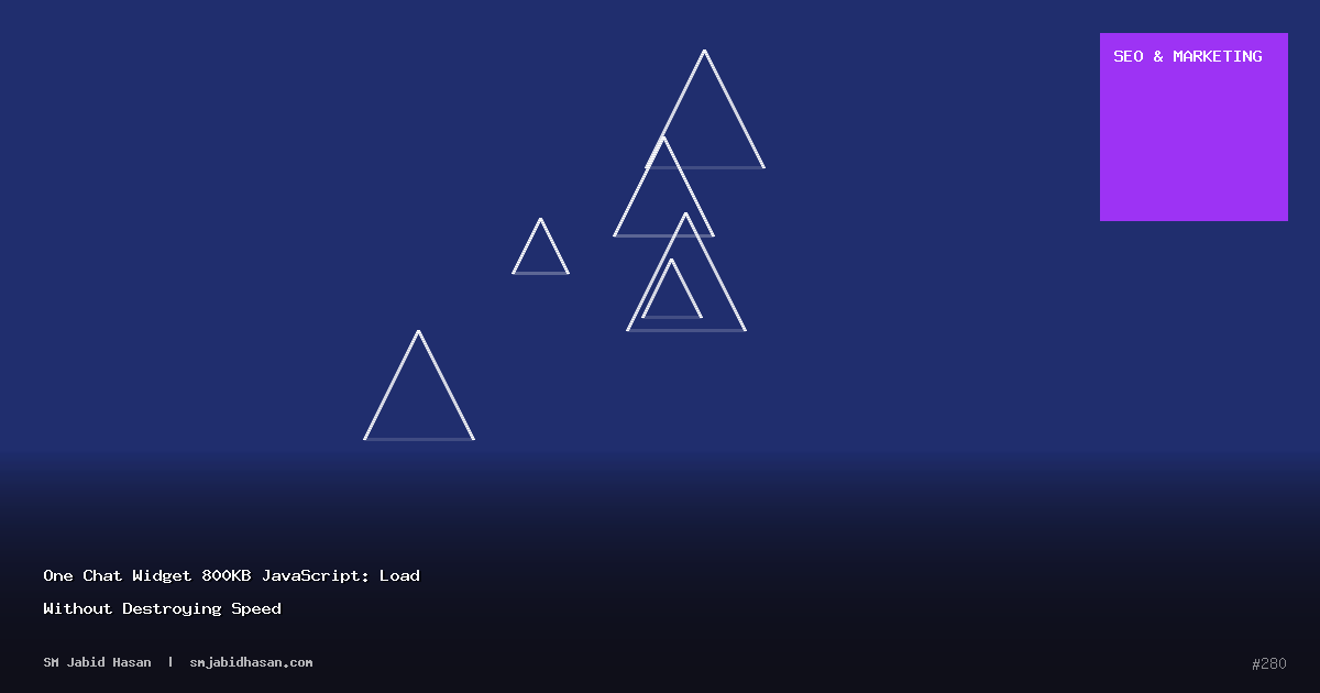 One Chat Widget 800KB JavaScript: Load Without Destroying Speed