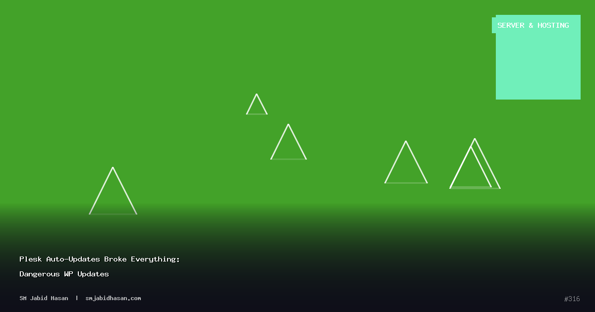 Plesk Auto-Updates Broke Everything: Dangerous WP Updates