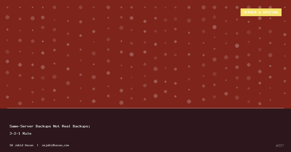 Same-Server Backups Not Real Backups: 3-2-1 Rule