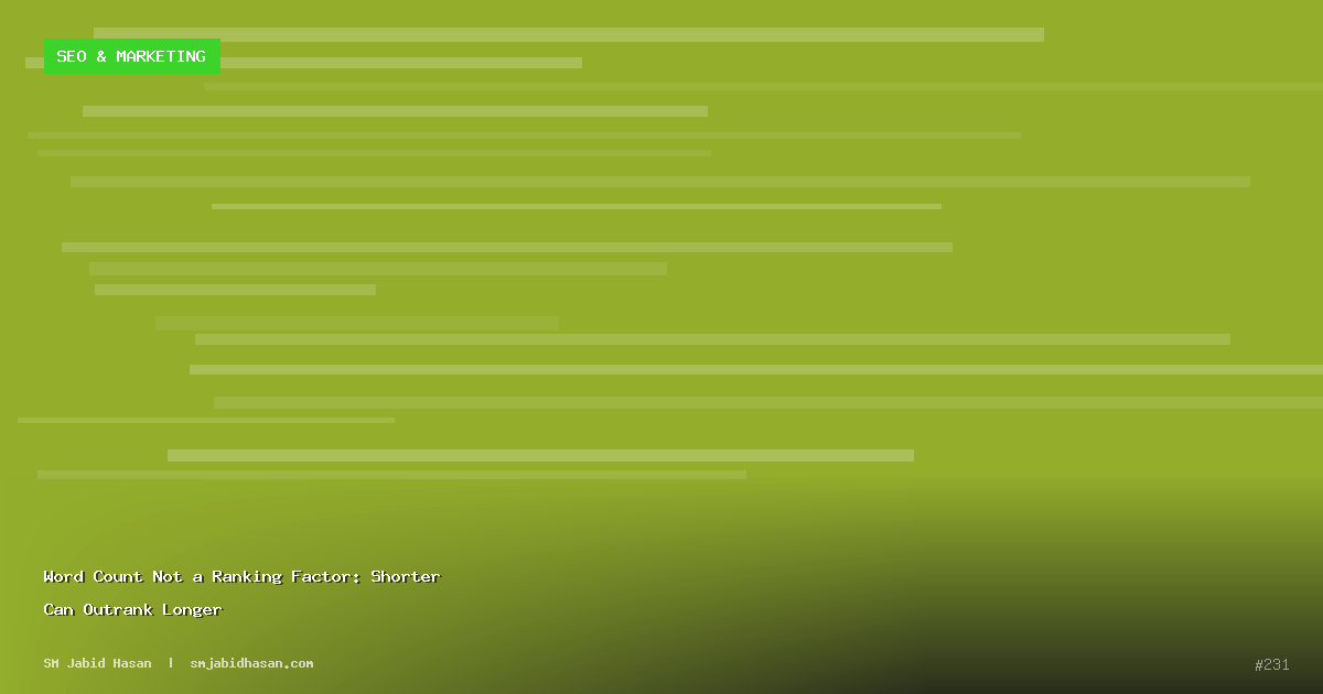 Word Count Not a Ranking Factor: Shorter Can Outrank Longer