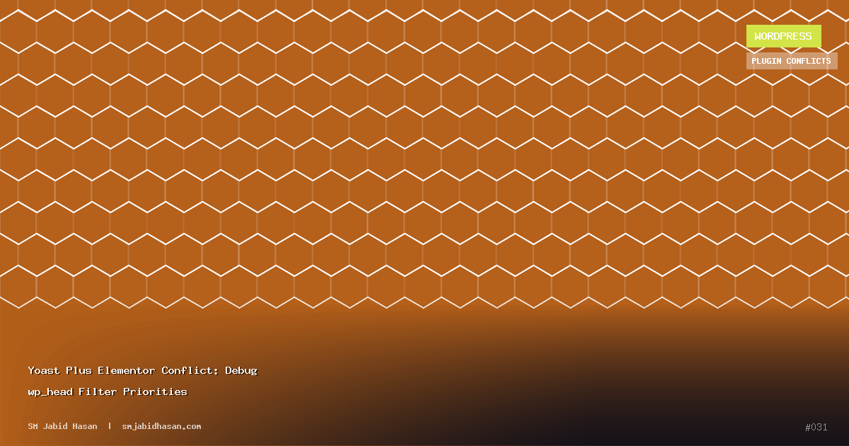 Yoast Plus Elementor Conflict: Debug wp_head Filter Priorities